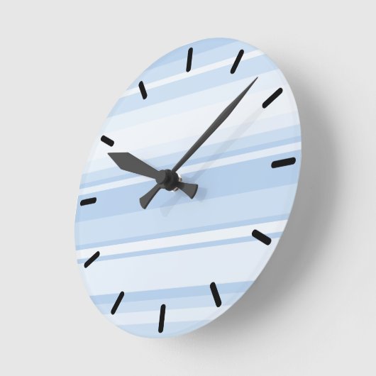 Blaue Streifen Runde Wanduhr (Winkel)