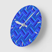 Blaue Streifen Runde Wanduhr (Winkel)