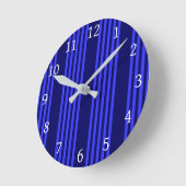 Blaue Streifen Runde Wanduhr (Winkel)