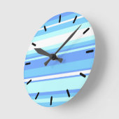 Blaue Streifen Runde Wanduhr (Winkel)