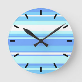 Blaue Streifen Runde Wanduhr