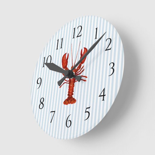 Blaue Streifen rustikale Dekoration Runde Wanduhr (Winkel)