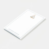 Blaue Streifen Sailboat Post-it Klebezettel (angewinkelt)