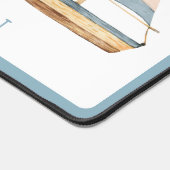 Blaue Streifen Sailboat Schreibtischunterlage (Ecke)