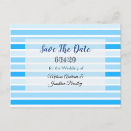 Blaue Streifen Save the Date Postkarte