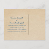 Blaue Streifen Save the Date Postkarte (Rückseite)