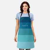 Blaue Streifen Schürze (Getragen)