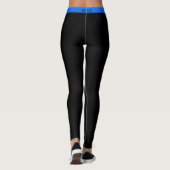 Blaue Streifen Schwarze Leggings - Ihre Farben (Rückseite)