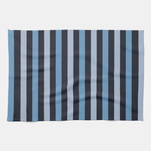 Blaue Streifen, schwarze Streifen, Streifenmuster Handtuch (Horizontal)