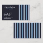 Blaue Streifen, schwarze Streifen, Streifenmuster Visitenkarte (Vorne/Hinten)