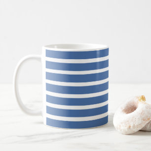 Blaue Streifen Sommer Strandhaus Kaffeetasse