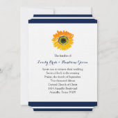 Blaue Streifen Sonnenblumen Einladung zur Hochzeit (Vorderseite)