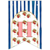 Blaue Streifen Strawberry Happy Birthday Wimpelkette (Zweite Fahne)