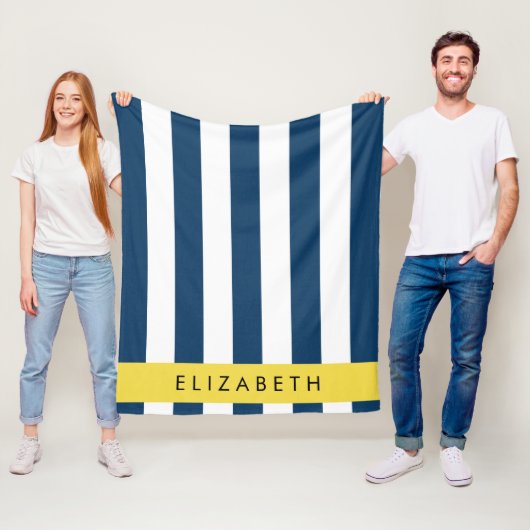 Blaue Streifen, Streifen, Ihr Name Fleecedecke (Beispiel)