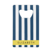 Blaue Streifen, Streifen, Ihr Name Geldbeutel Flaschenöffner (Vorderseite)