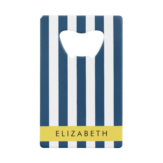 Blaue Streifen, Streifen, Ihr Name Geldbeutel Flaschenöffner (Vorderseite)