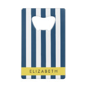 Blaue Streifen, Streifen, Ihr Name Geldbeutel Flaschenöffner (Rückseite)