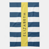 Blaue Streifen, Streifen, Ihr Name Geschirrtuch (Vertikal)