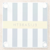 Blaue Streifen, Streifen, Ihr Name Glasuntersetzer (Rückseite)