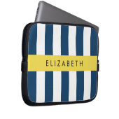 Blaue Streifen, Streifen, Ihr Name Laptopschutzhülle (Vorne Rechts)