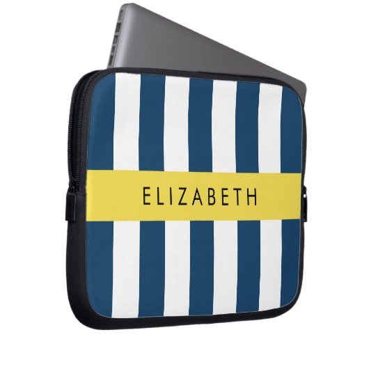 Blaue Streifen, Streifen, Ihr Name Laptopschutzhülle (Vorne Rechts)