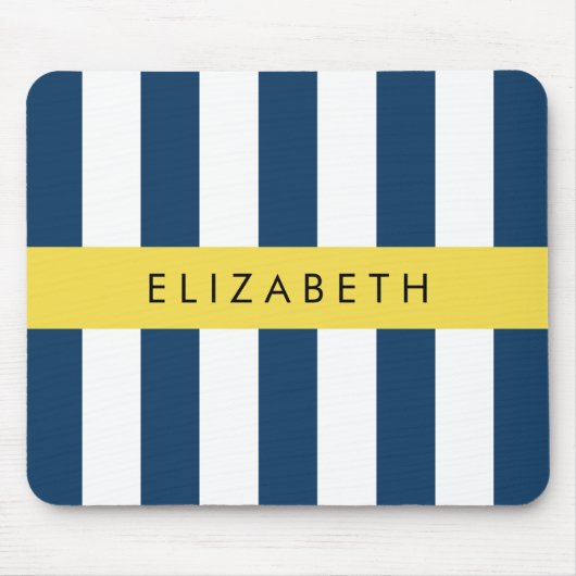 Blaue Streifen, Streifen, Ihr Name Mousepad (Vorne)