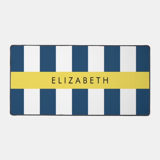 Blaue Streifen, Streifen, Ihr Name Schreibtischunterlage (Vorderseite)
