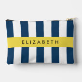 Blaue Streifen, Streifen, Ihr Name Zubehörtasche (Rückseite)