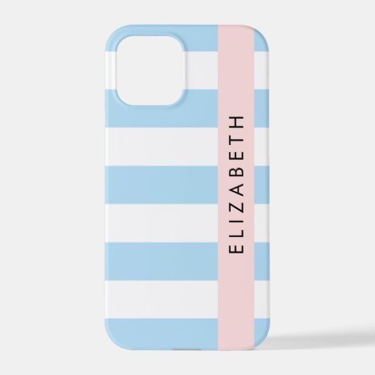 Blaue Streifen, Streifen, Linien, Ihr Name iPhone Hülle (Rückseite)
