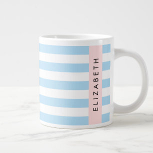 Blaue Streifen, Streifen, Linien, Ihr Name Jumbo-Tasse