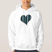 Blaue Streifen, Streifenmuster, Linien, Herz Hoodie (Vorderseite)