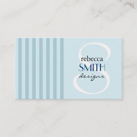 Blaue Streifen, Streifenmuster, Linien Visitenkarte (Vorderseite)