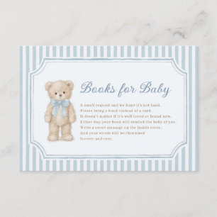 Blaue Streifen Teddybär Bücher für Baby Jungen Begleitkarte