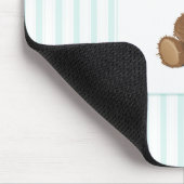 Blaue Streifen - Teddybär mit Valentinherz Mousepad (Ecke)