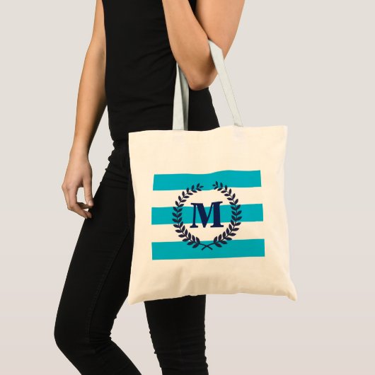 Blaue Streifen Tragetasche (Vorderseite (Produkt))