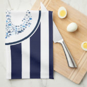 Blaue Streifen und Anker Geschirrtuch (Viertel Falte)