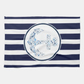 Blaue Streifen und Anker Geschirrtuch (Horizontal)