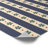Blaue Streifen und Blume Poster (Ecke)