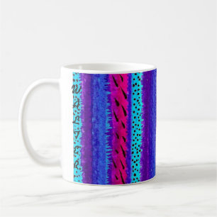 Blaue Streifen und Punkte A5 Kaffeetasse