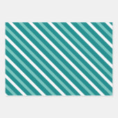 Blaue Streifen und Punkte Geschenkpapier Set (Vorderseite 3)