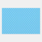 Blaue Streifen und Punkte Geschenkpapier Set (Vorderseite 2)