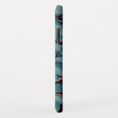 Blaue Streifen und tiefroter Marmor Case-Mate iPhone Hülle (Hinten/Rechts)