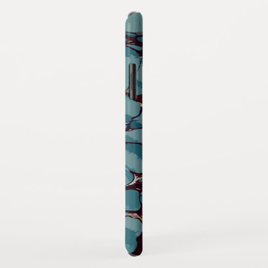 Blaue Streifen und tiefroter Marmor Case-Mate iPhone Hülle (Hinten/Rechts)