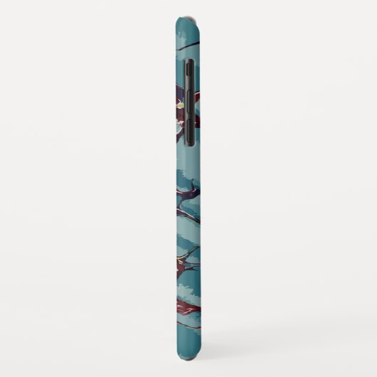 Blaue Streifen und tiefroter Marmor Case-Mate iPhone Hülle (Hinten/Links)