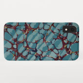 Blaue Streifen und tiefroter Marmor Case-Mate iPhone Hülle (Rückseite (Horizontal))