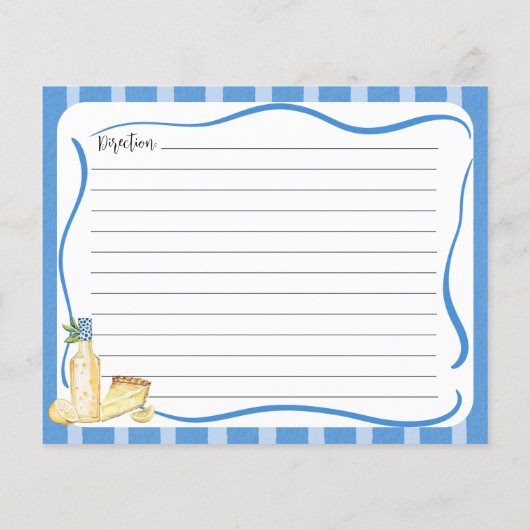 Blaue Streifen und Zitronenkarte (Rückseite)