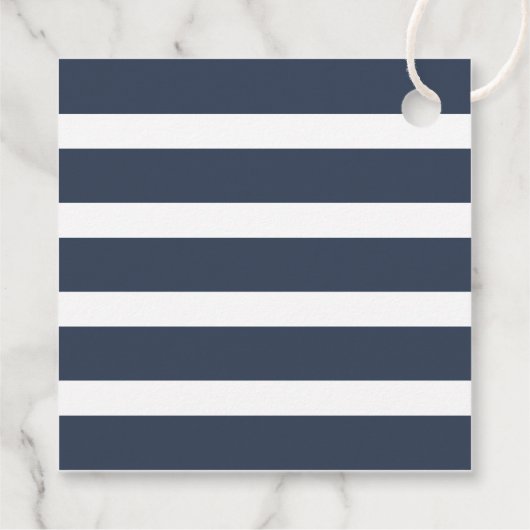 Blaue Streifen Wasserfarbe Brautparty in Geschenkanhänger (Rückseite)