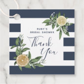 Blaue Streifen Wasserfarbe Brautparty in Geschenkanhänger (Vorderseite)