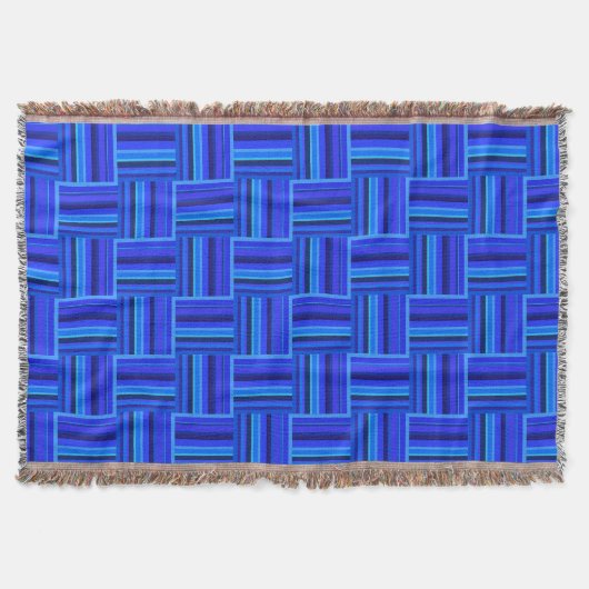 Blaue Streifen Webmuster Decke (Vorderseite)