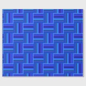 Blaue Streifen Webmuster Geschenkpapier (Flach)